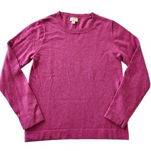 J. Crew Teddie Pullover knit Sweater Pink Wool Blend Long Sleeve Women's M